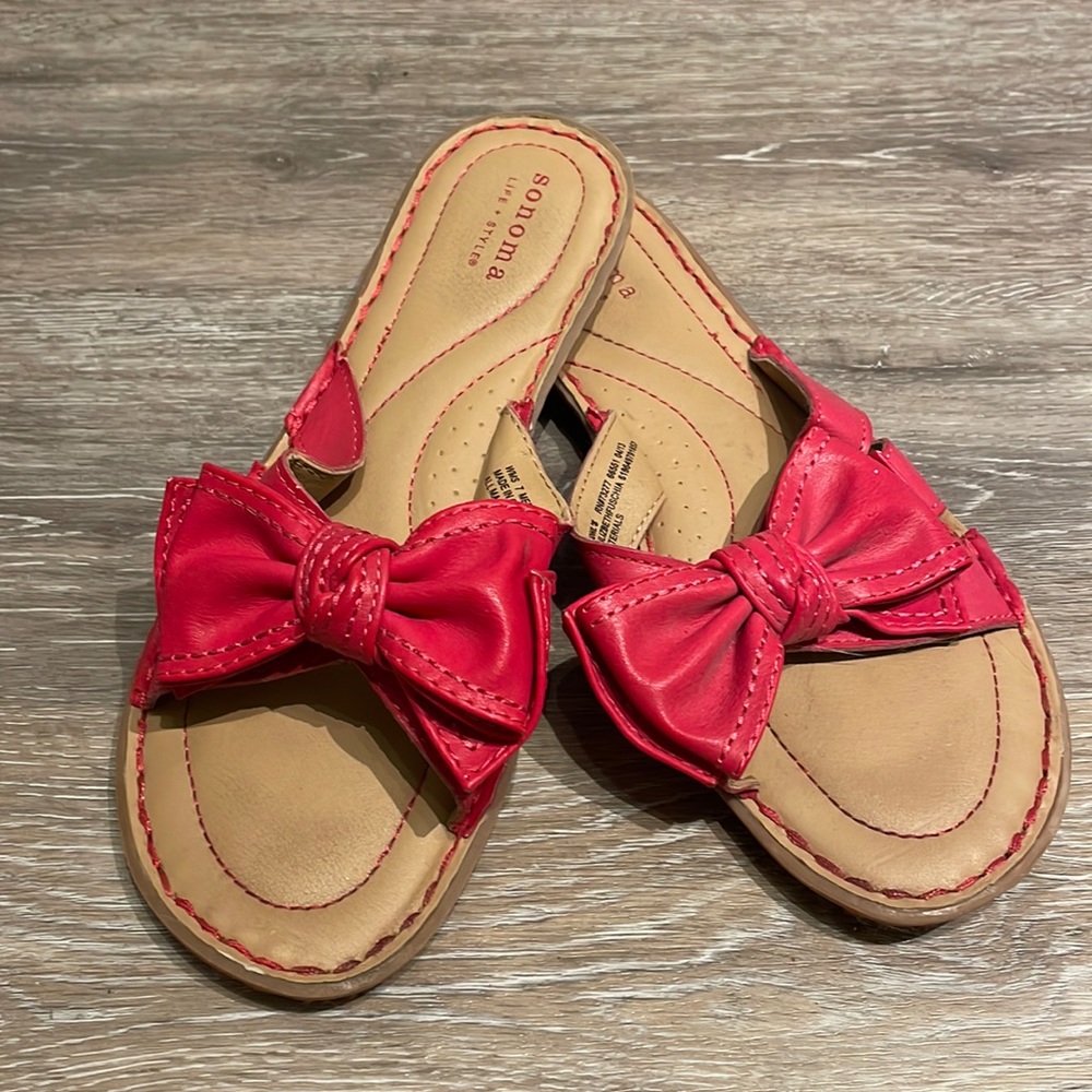 Pink Bow Sonoma Sandals
